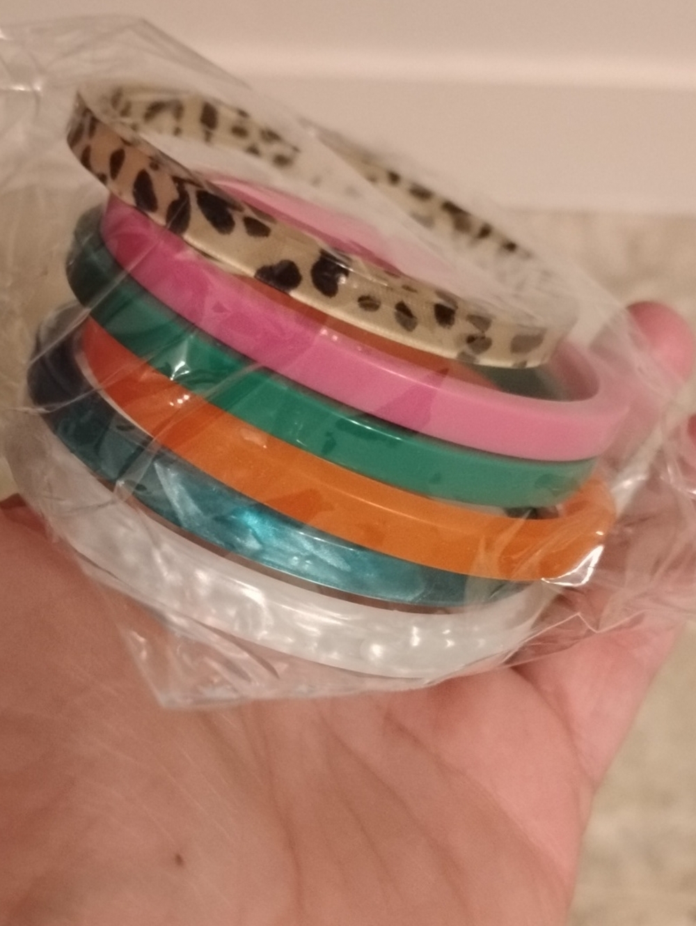Stackable Bangle Bracelets - Pink, Green, Orange, Teal, White, Leopard